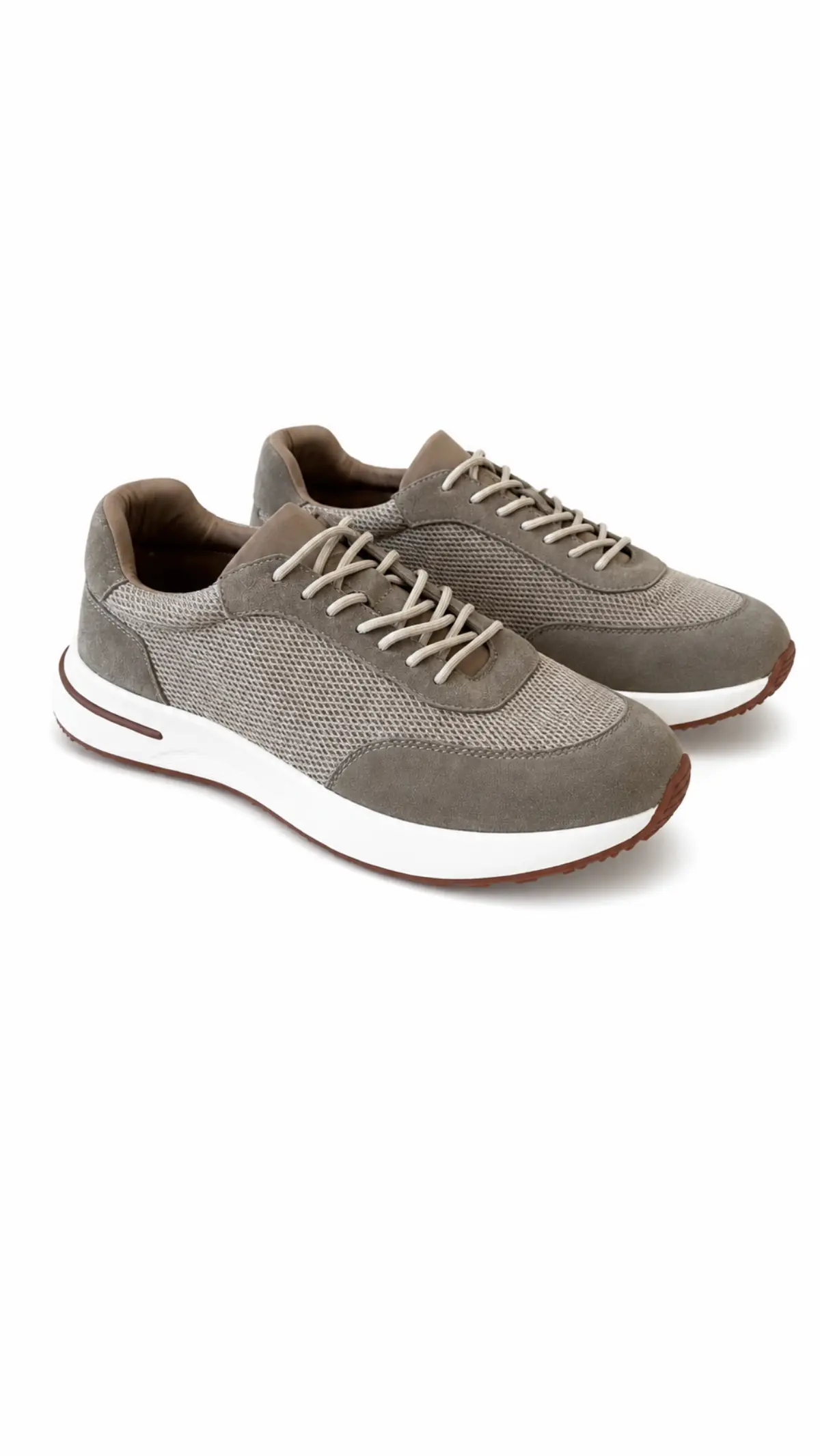 Knit and Suede Sneakers