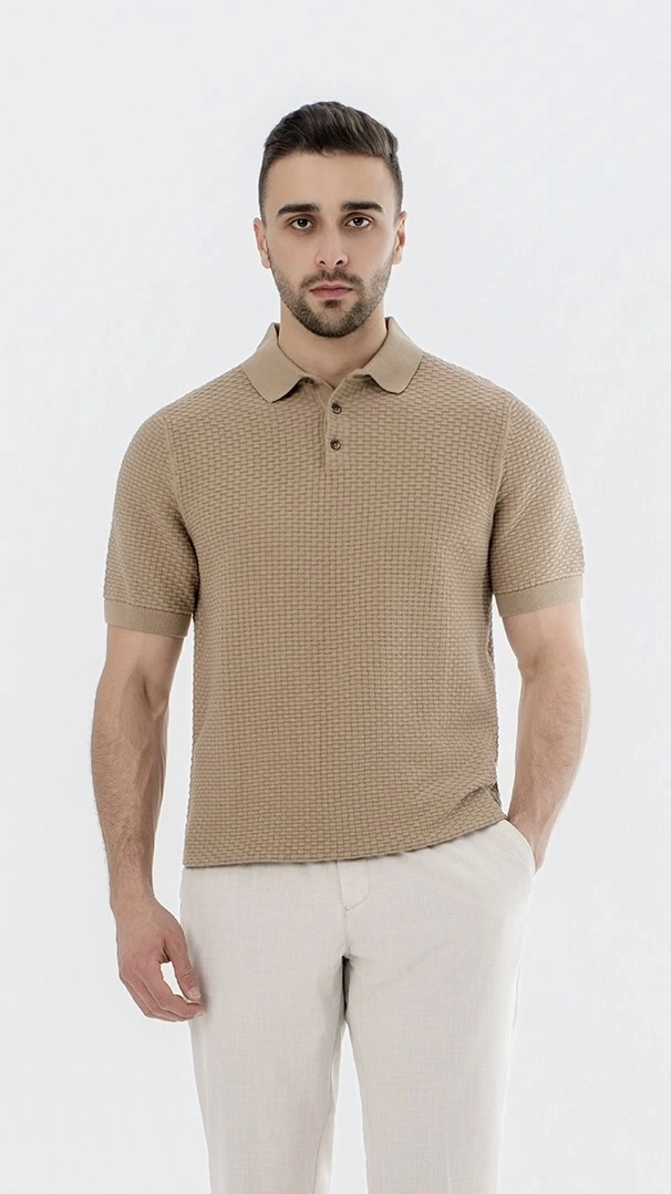 Woven Textured Polo