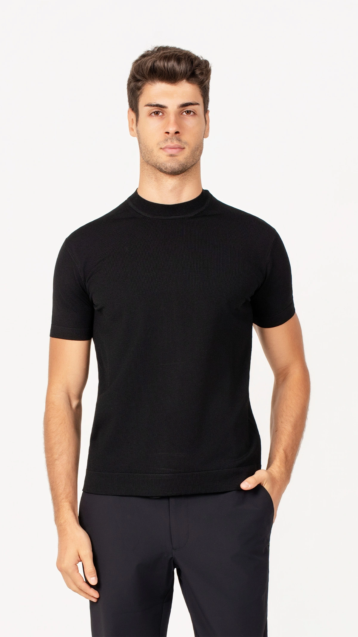 Round Neck Knit T-shirt