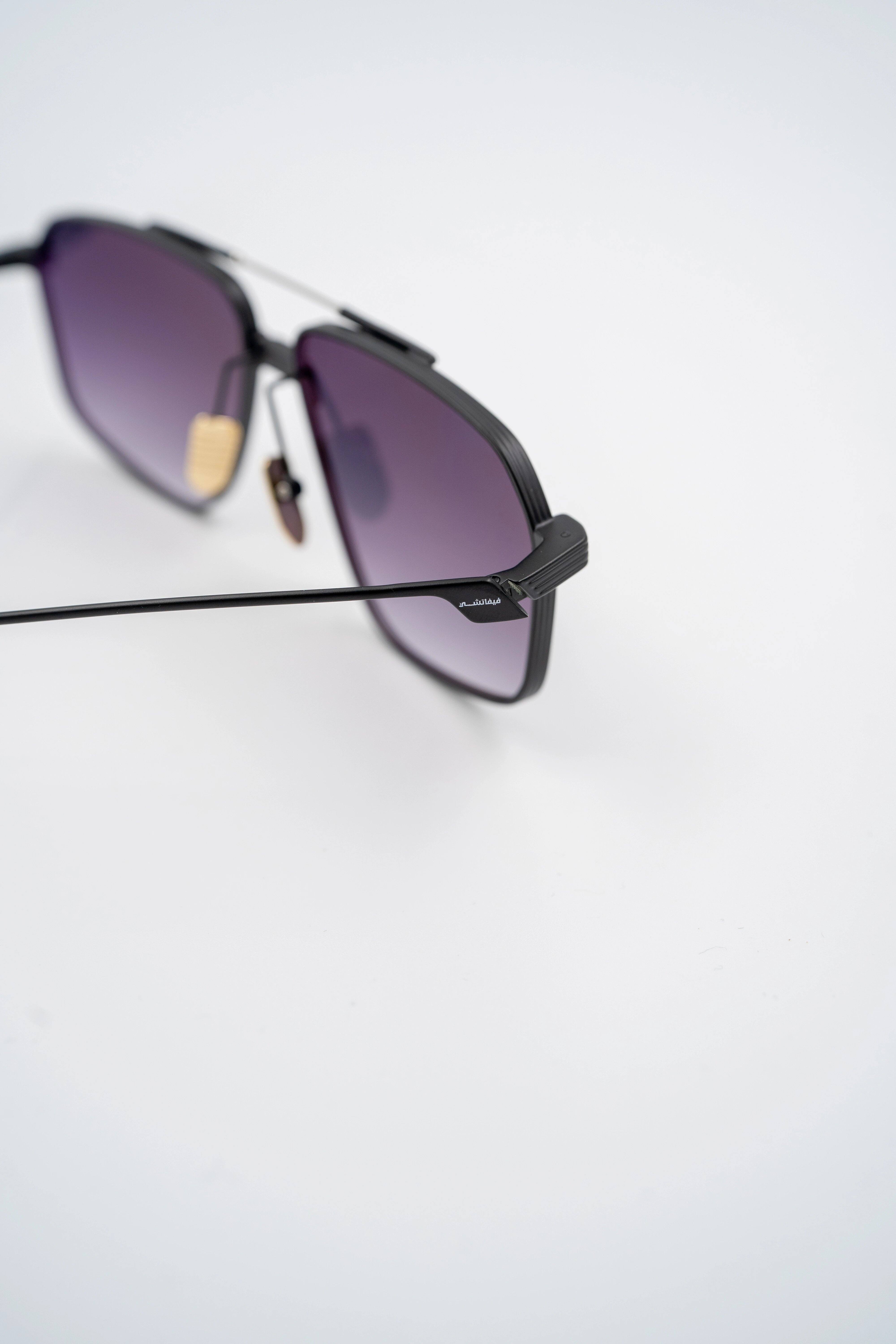 Metallic Geometric Aviator double Bridge Sunglass