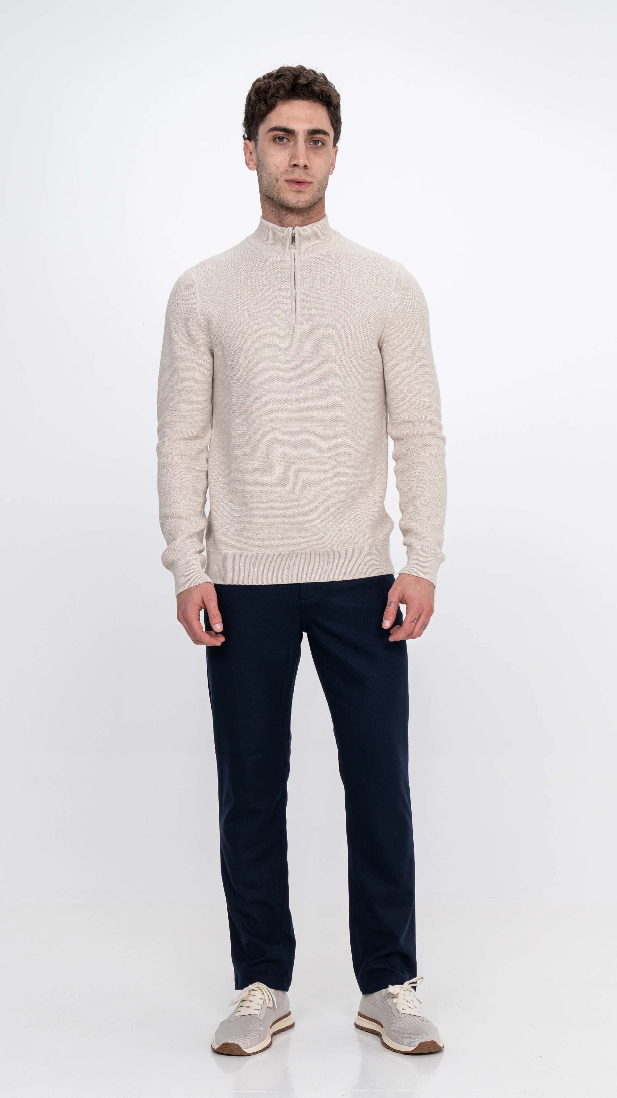 High Neck Half Zipper Sweater