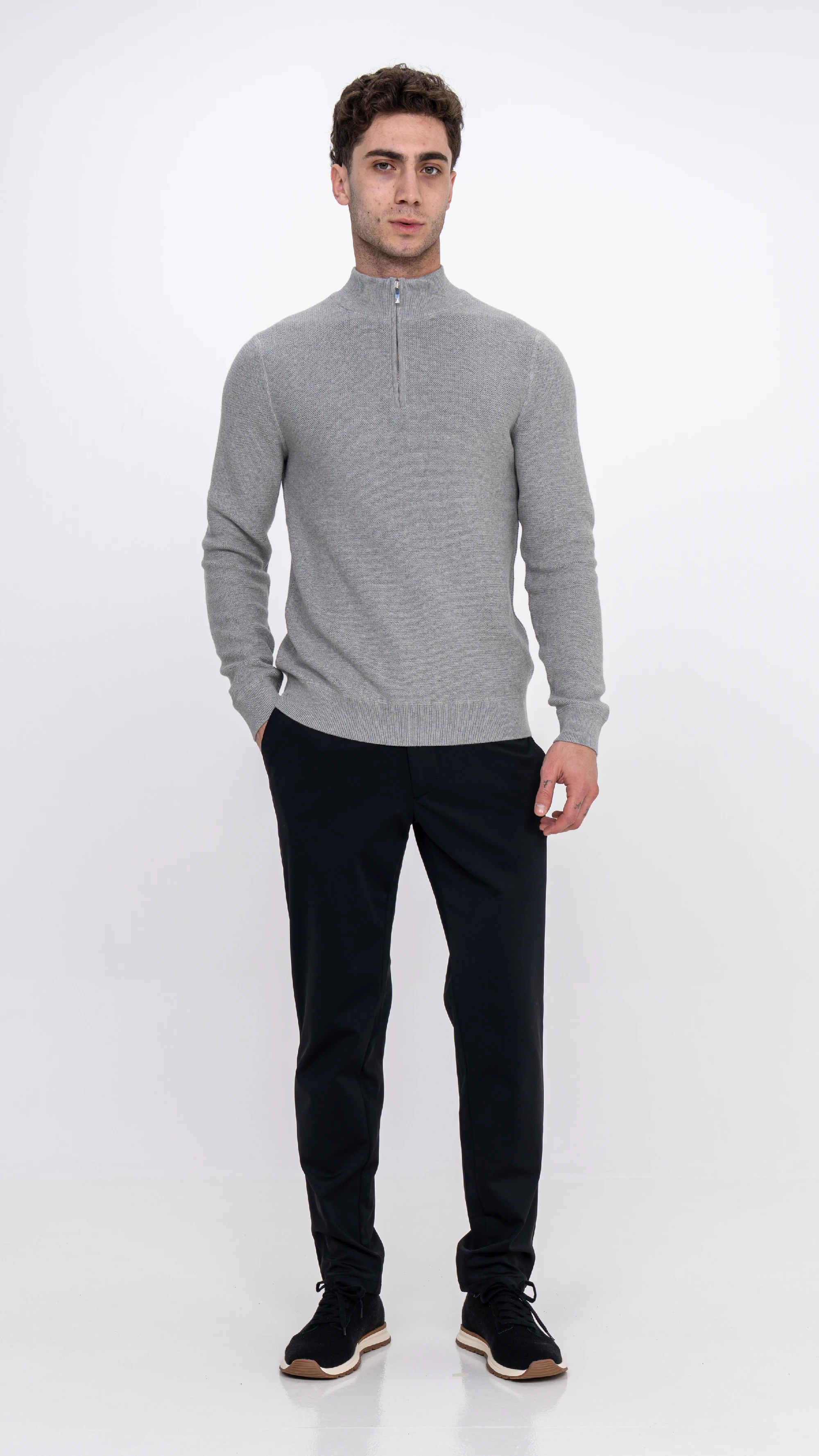 High Neck Half Zipper Sweater