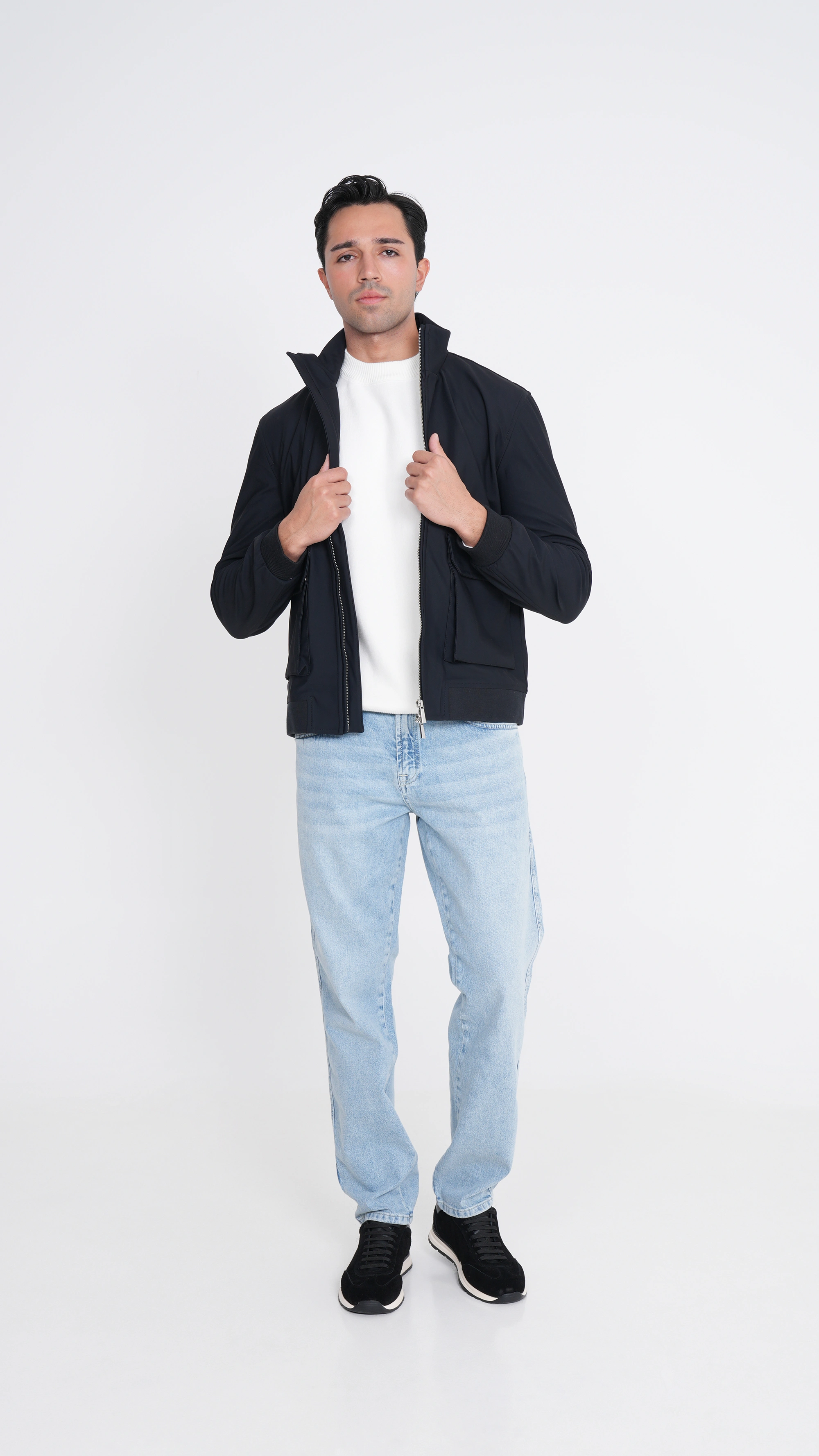 Paneled Pocket Bomber Jacket