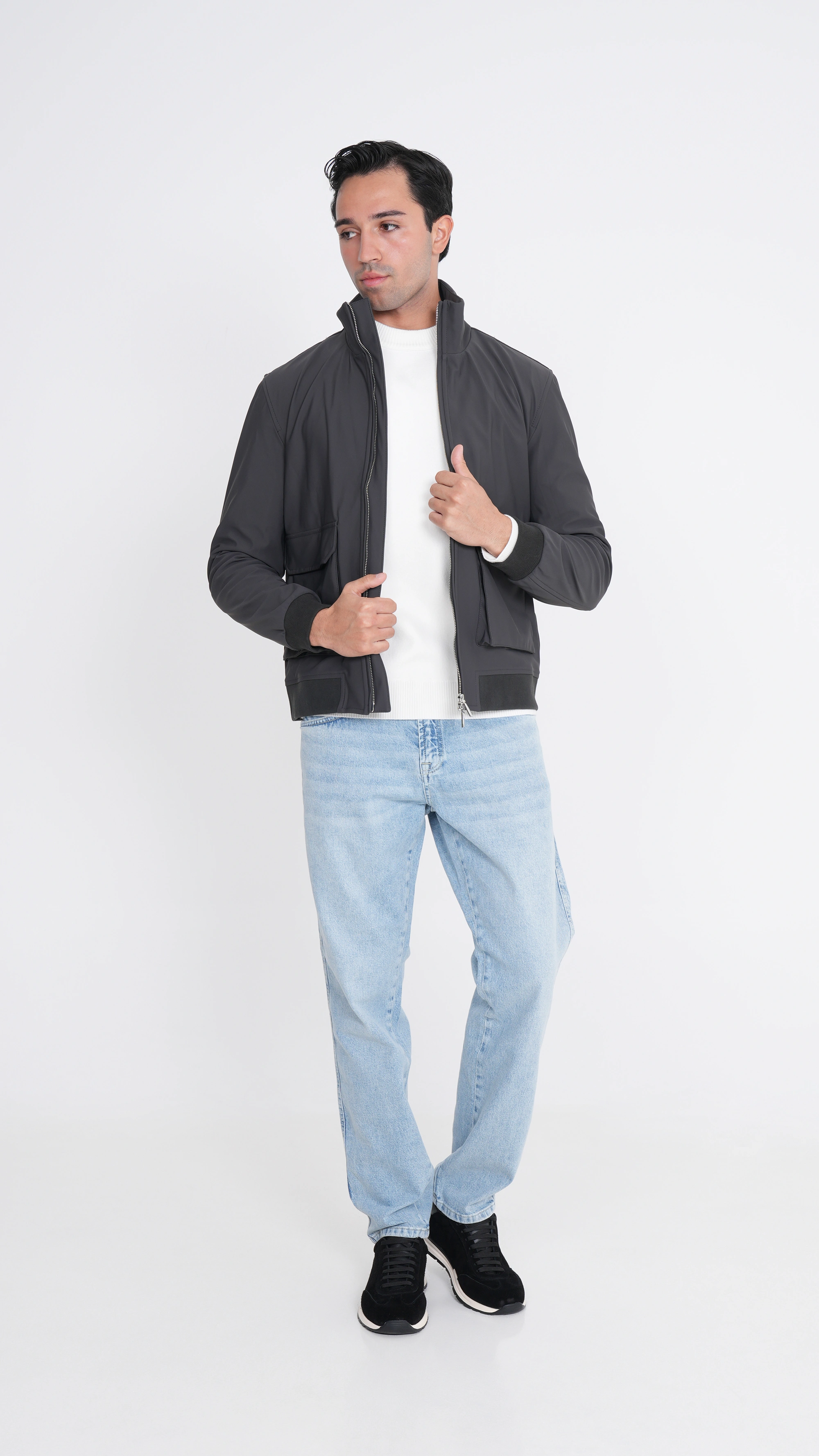 Paneled Pocket Bomber Jacket