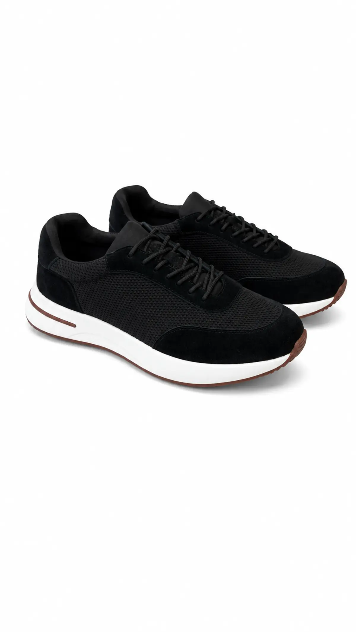 Knit and Suede Sneakers
