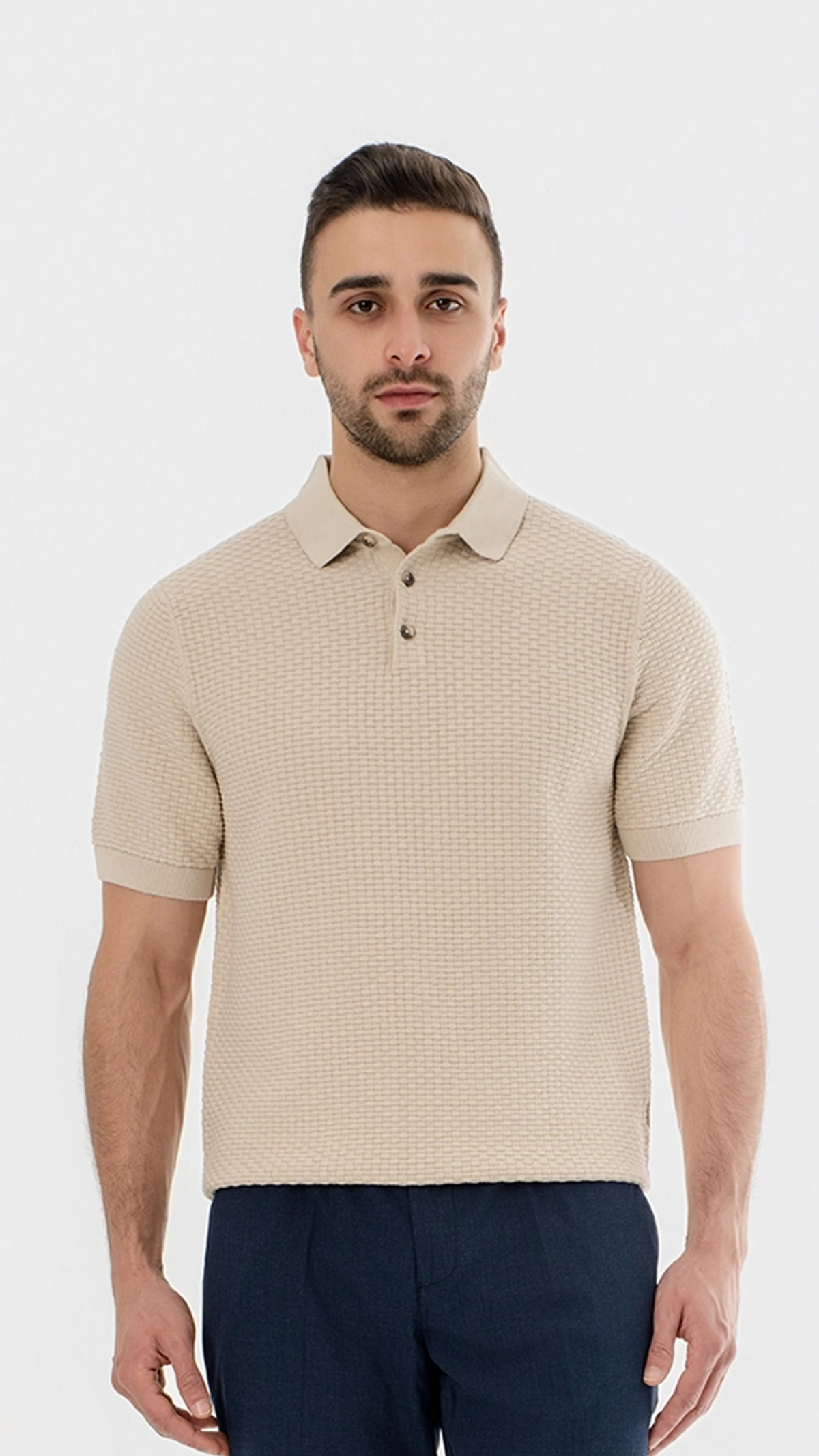 Woven Textured Polo