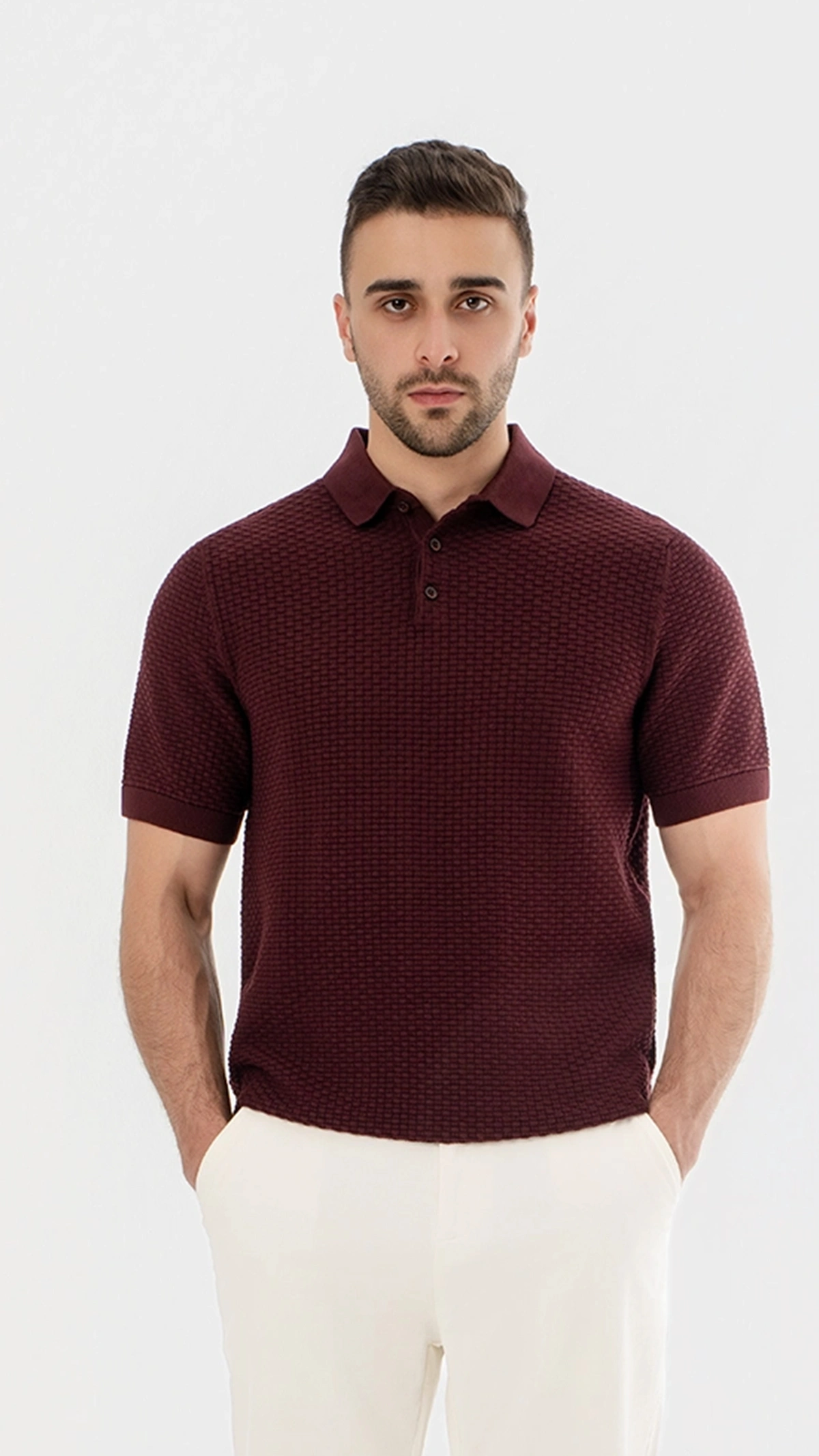 Woven Textured Polo