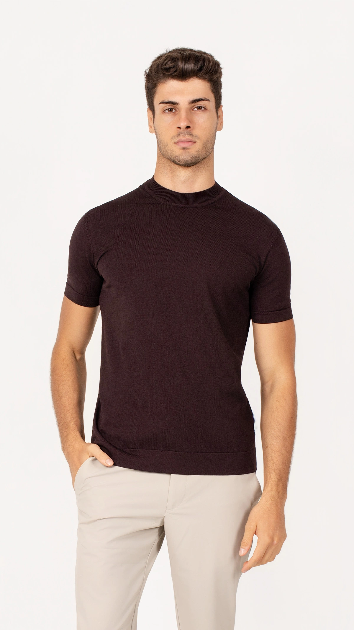 Round Neck Knit T-shirt
