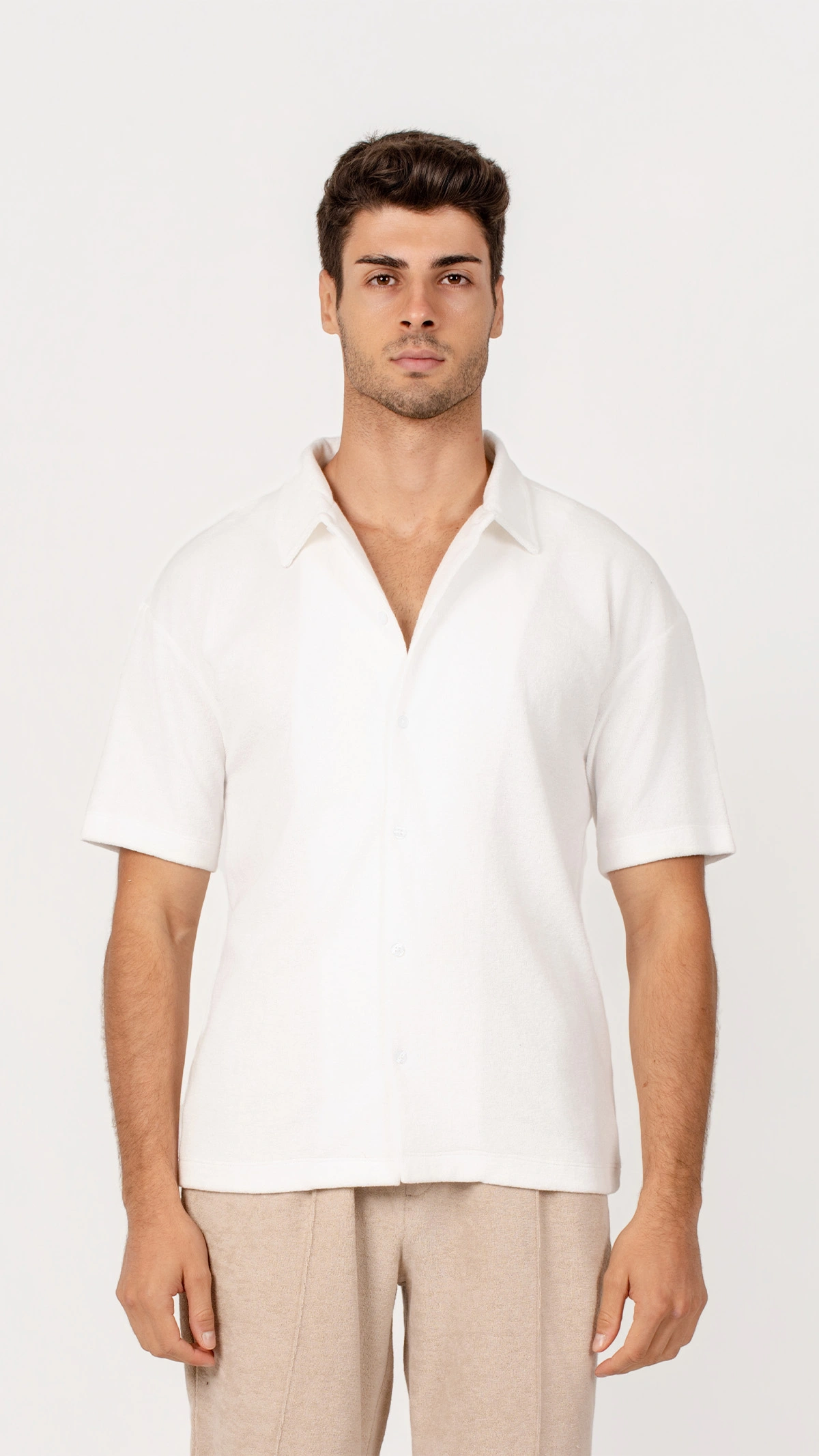 Textured Terry Short Sleeve Shirt