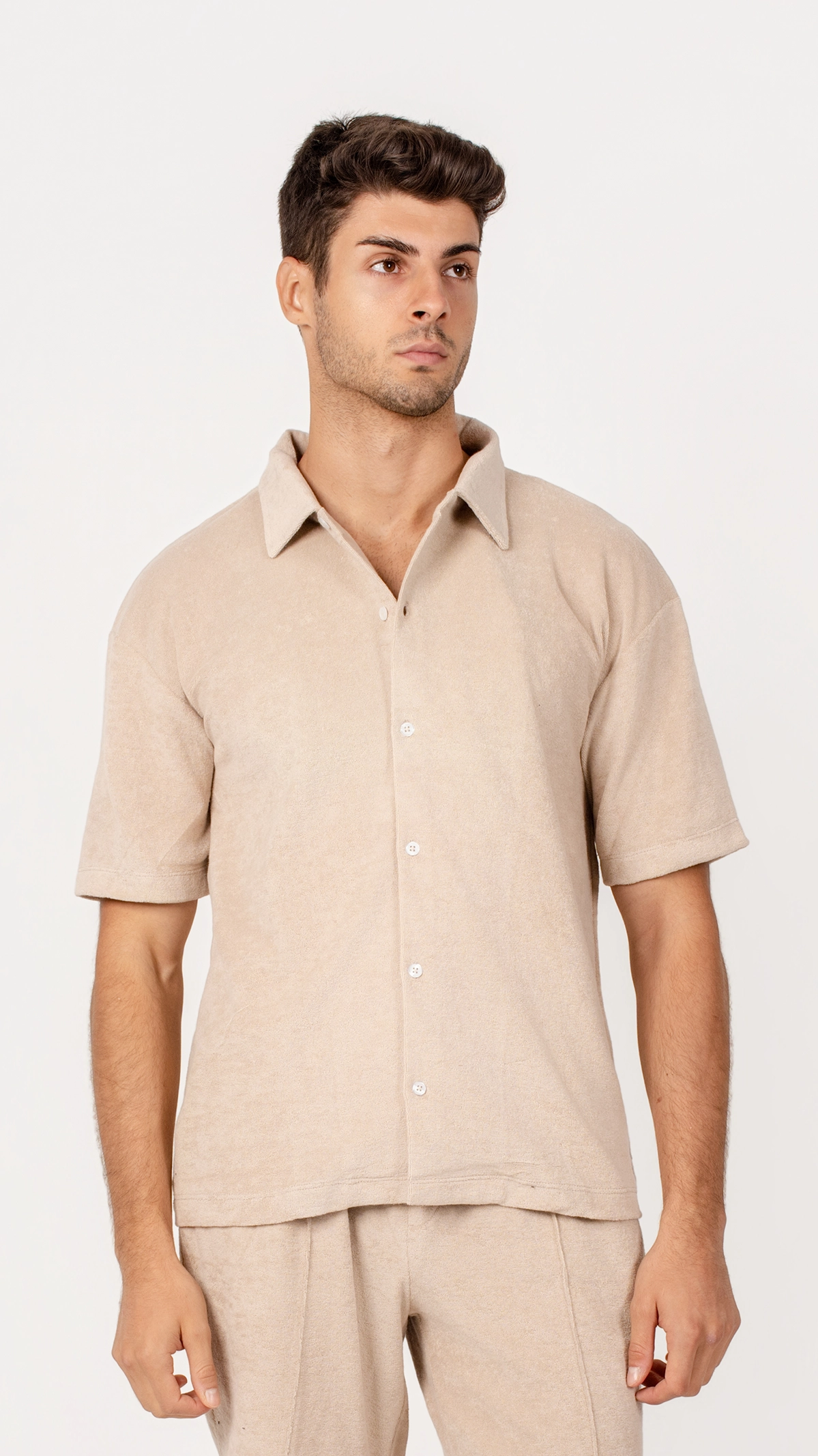 Textured Terry Short Sleeve Shirt