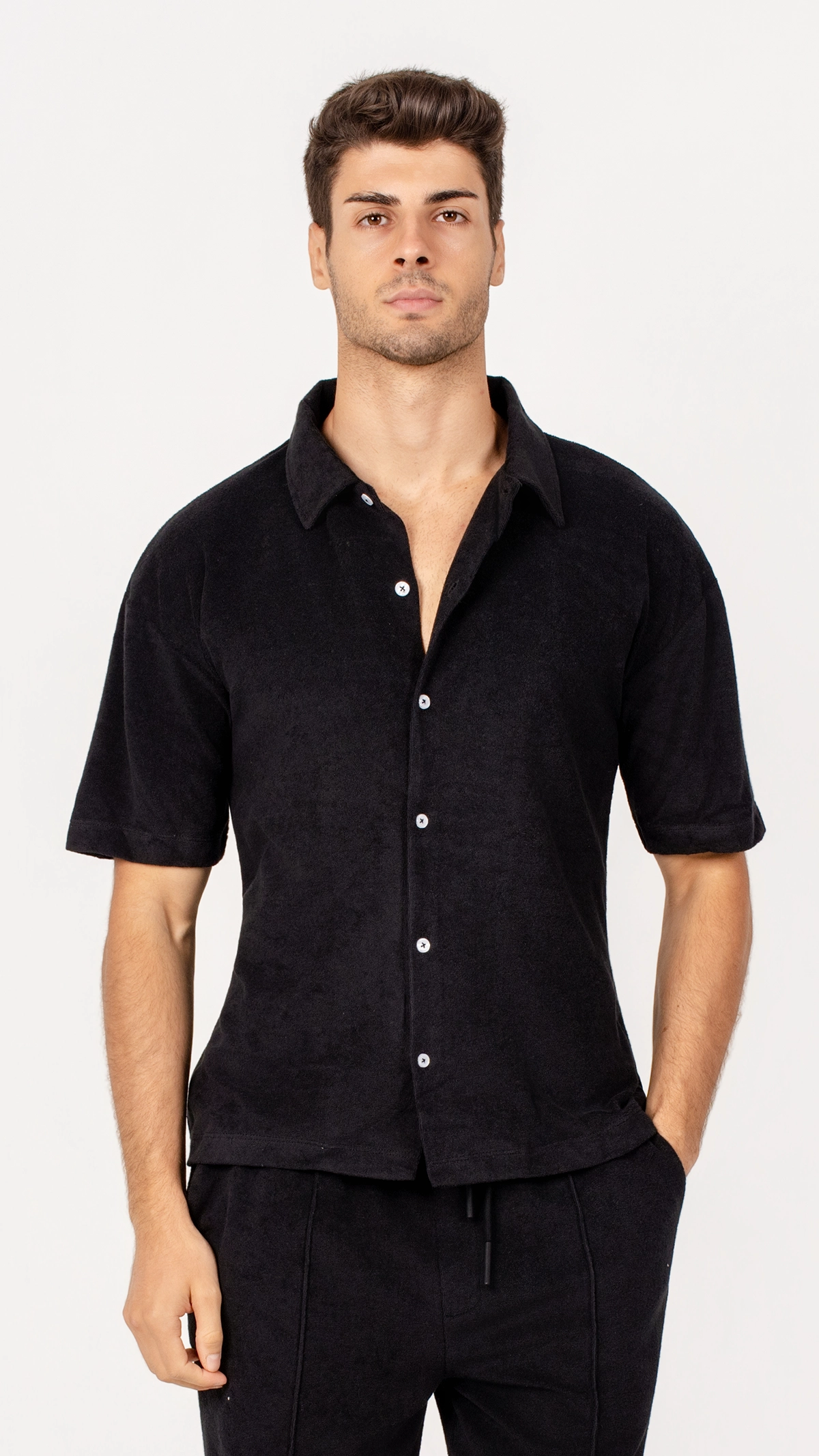 Textured Terry Short Sleeve Shirt