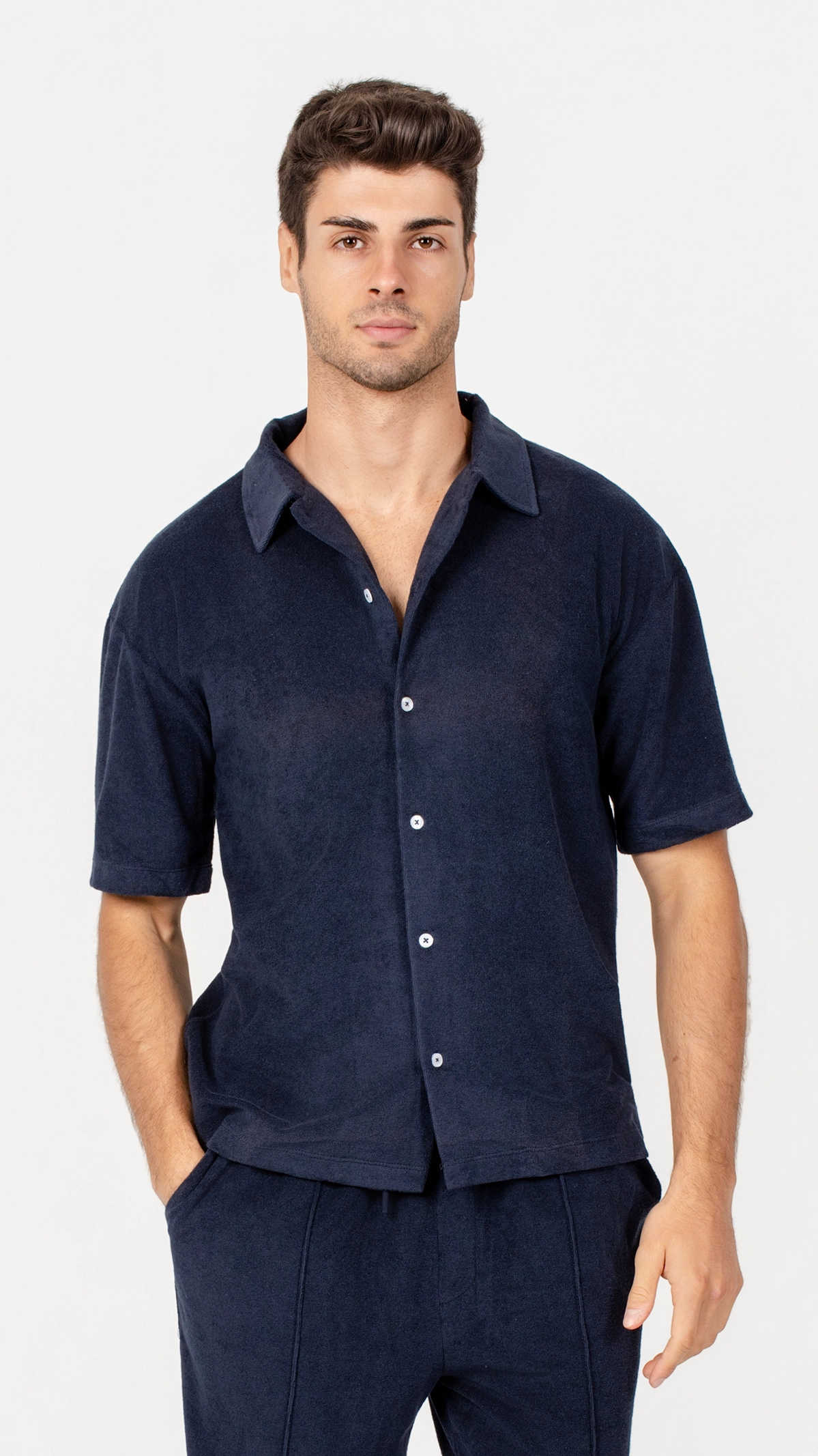 Textured Terry Short Sleeve Shirt
