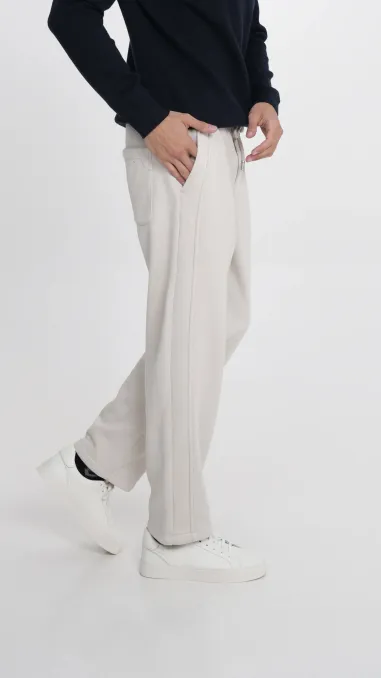 Cotton Blend Wide Leg Sweatpant.